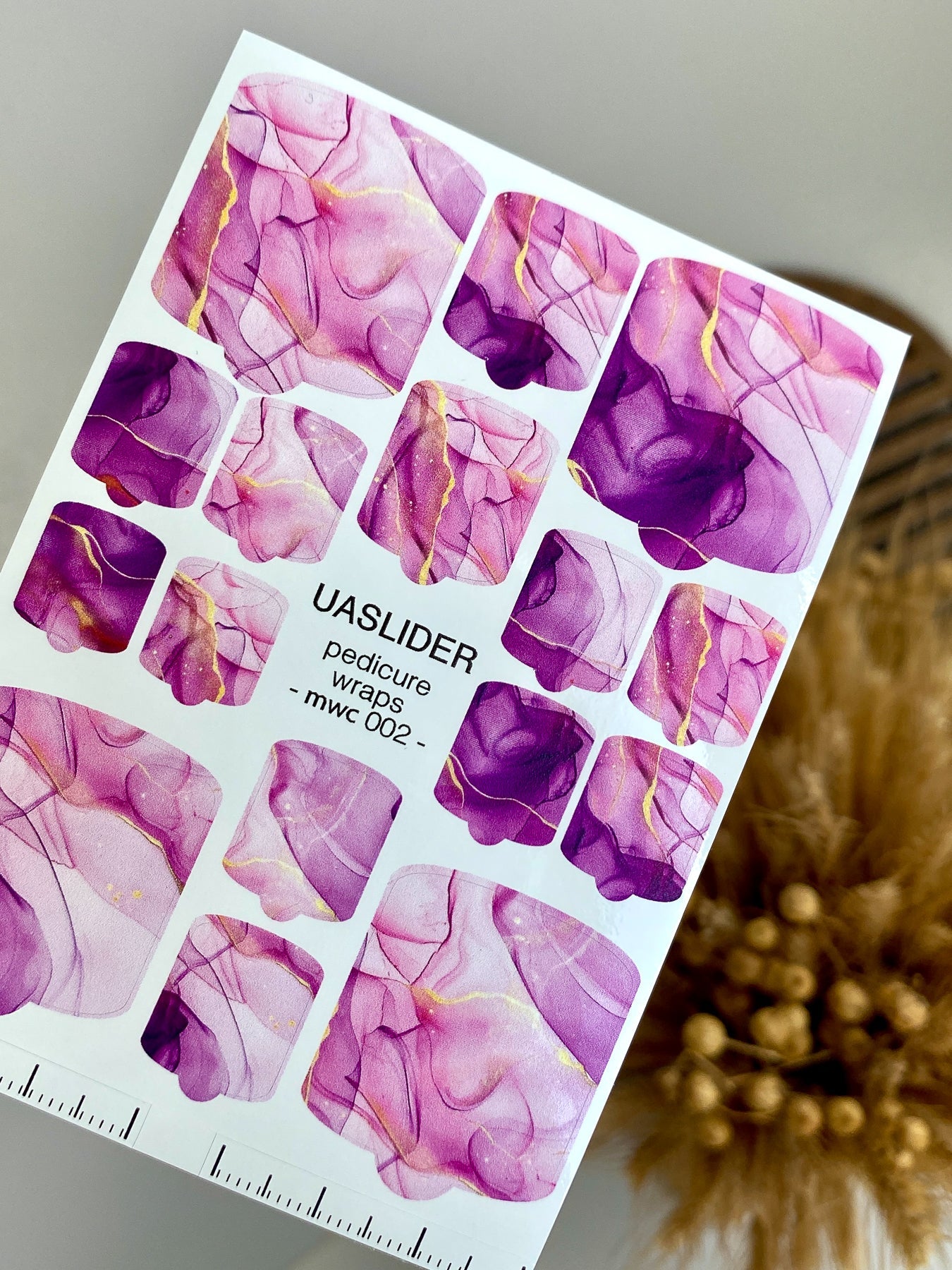 Marble Pedicure Nail Wraps — Purple & Mauve Ink Art | MWC-002 - UASLIDER