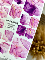 Marble Pedicure Nail Wraps — Purple & Mauve Ink Art | MWC-002 - UASLIDER