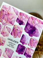 Marble Pedicure Nail Wraps — Purple & Mauve Ink Art | MWC-002 - UASLIDER