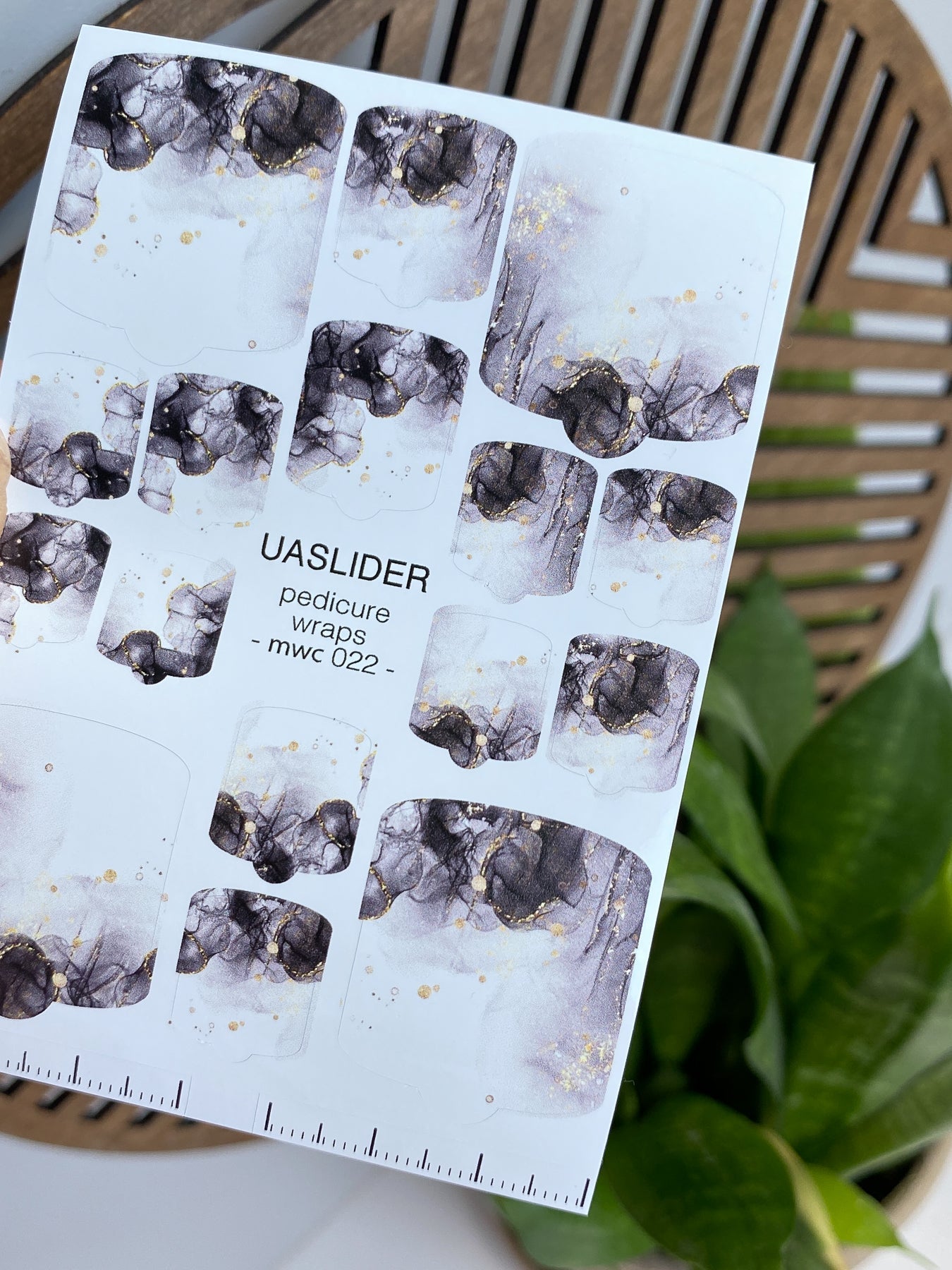 Marble Pedicure Nail Wraps — Smoke & Ash Watercolor | MWC-022 - UASLIDER