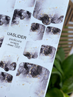 Marble Pedicure Nail Wraps — Smoke & Ash Watercolor | MWC-022 - UASLIDER