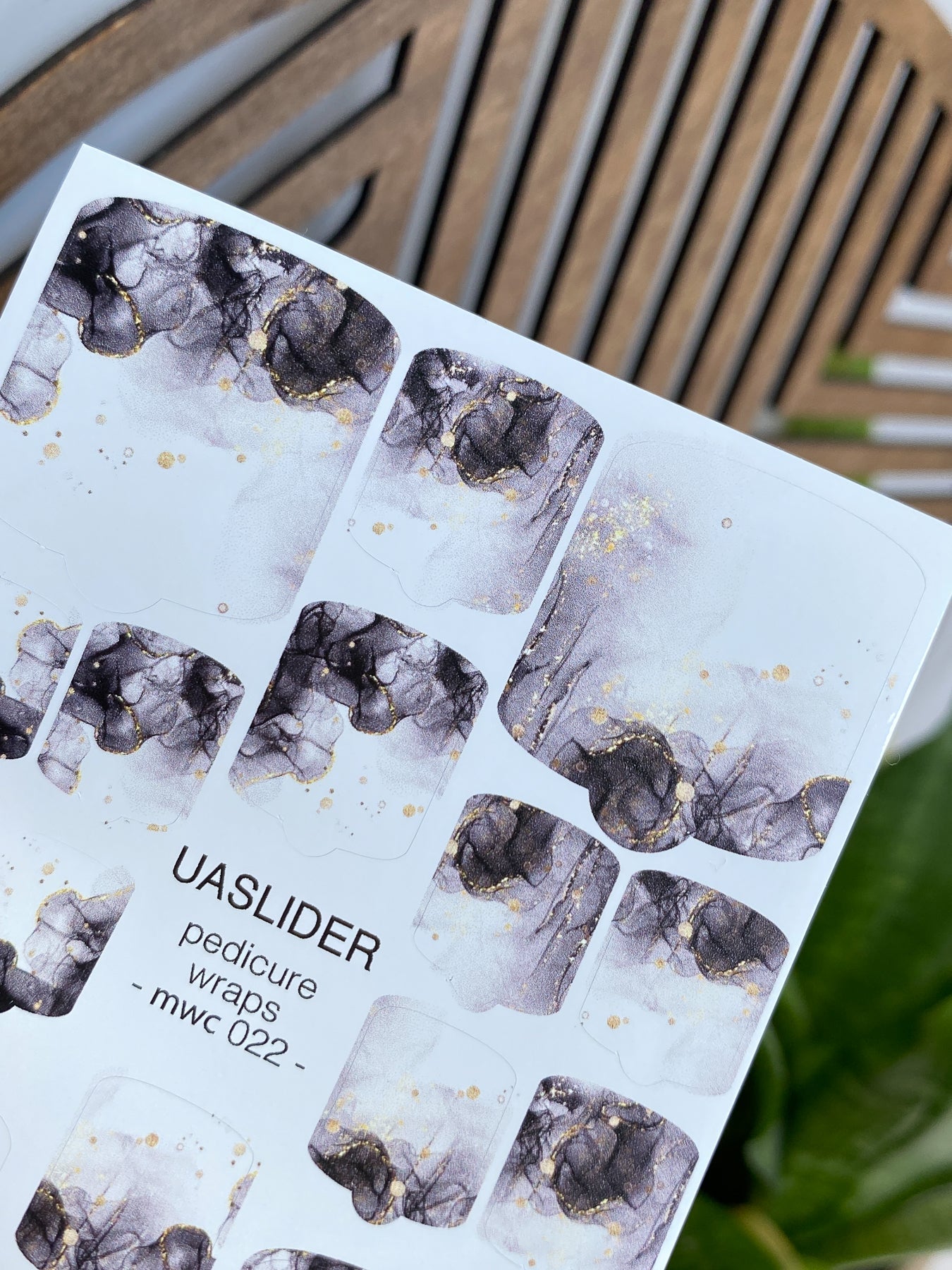 Marble Pedicure Nail Wraps — Smoke & Ash Watercolor | MWC-022 - UASLIDER