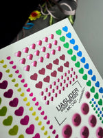 Metallic Heart Nail Decals — Rainbow Gradient Hearts | MC-040 - UASLIDER