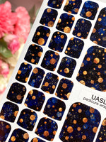 Midnight Blue Pedicure Wraps — Copper Dot Pattern | pw-315 - UASLIDER