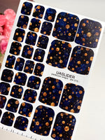 Midnight Blue Pedicure Wraps — Copper Dot Pattern | pw-315 - UASLIDER