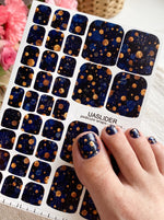Midnight Blue Pedicure Wraps — Copper Dot Pattern | pw-315 - UASLIDER