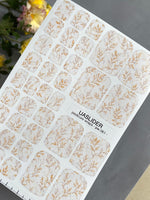 Minimalist Branch Pedicure Nail Wraps — Golden Sprigs on Marble | PW-061 - UASLIDER
