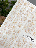 Minimalist Branch Pedicure Nail Wraps — Golden Sprigs on Marble | PW-061 - UASLIDER