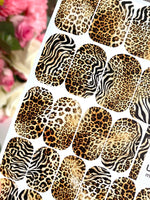 Mixed Animal Print Manicure Nail Wraps — Leopard & Zebra | mw-107 - UASLIDER