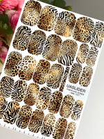 Mixed Animal Print Manicure Nail Wraps — Leopard & Zebra | mw-107 - UASLIDER