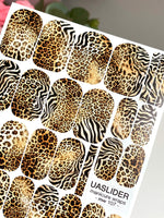 Mixed Animal Print Manicure Nail Wraps — Leopard & Zebra | mw-107 - UASLIDER