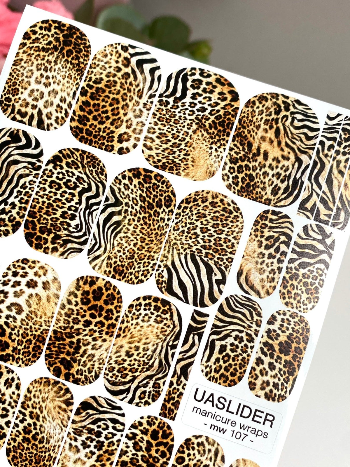 Mixed Animal Print Manicure Nail Wraps — Leopard & Zebra | mw-107 - UASLIDER