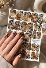 Mixed Animal Print Manicure Nail Wraps — Leopard & Zebra | mw-107 - UASLIDER