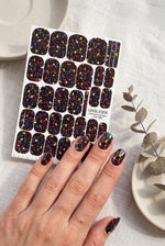 Paint Splatter Manicure Wraps — Color on Black | mw-304