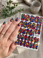 Colorful Abstract Line Manicure Wraps — Black | mw-310