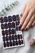 Cosmic Dots Manicure Wraps — Navy & Copper Tones | mw-315