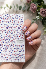 Patriotic Star Manicure Wraps — Red, White & Blue | mw-317