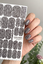 Zebra Print Manicure Wraps — Black & White Stripes | mw-324