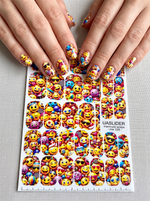 Emoji Manicure Nail Wraps — Colorful Smiley Faces | mw-339