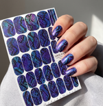 Blue Snakeskin Manicure Wraps — Purple Reptile Texture | mw-353
