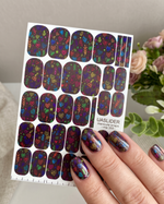 Neon Heart Manicure Wraps — Colorful Doodle Print | mw-359