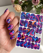 Neon Swirl Manicure Wraps — Psychedelic Marble | mw-362
