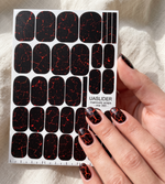 Lava Crackle Manicure Nail Wraps — Black & Red Veins | mw-365