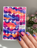 Retro Waves Manicure Wraps — Layered Color Bands | mw-368