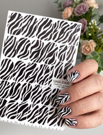 Zebra Stripe Manicure Wraps — Black & White Animal Print | mw-369