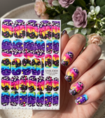 Rainbow Drip Manicure Wraps — Stars & Cow Print | mw-374
