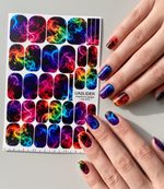 Neon Smoke Manicure Wraps — Rainbow Wisps on Black | mw-375