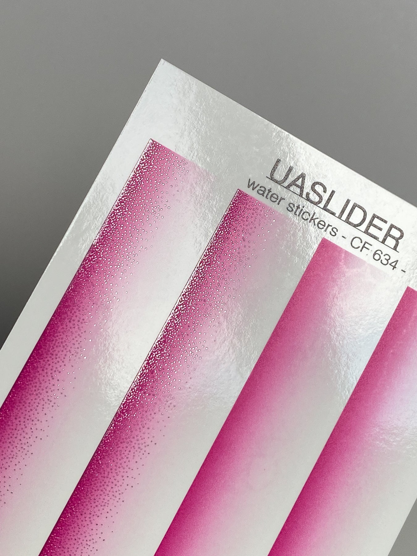 Nail Decal Stickers — Hot Pink Silver Foil Gradient Strips | CF-634 - UASLIDER