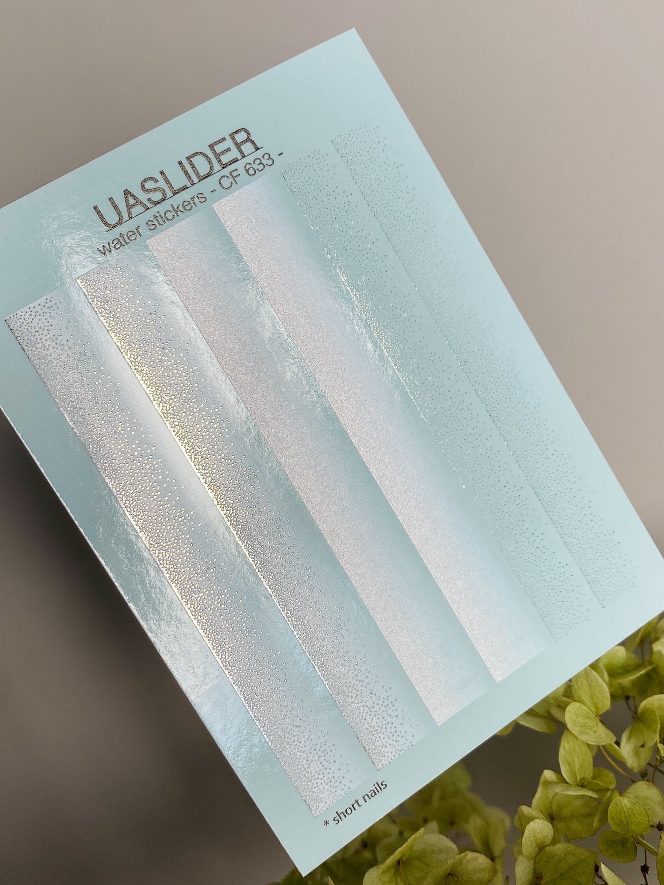 Nail Decal Stickers — Silver Foil Gradient Strips | CF-633 - UASLIDER