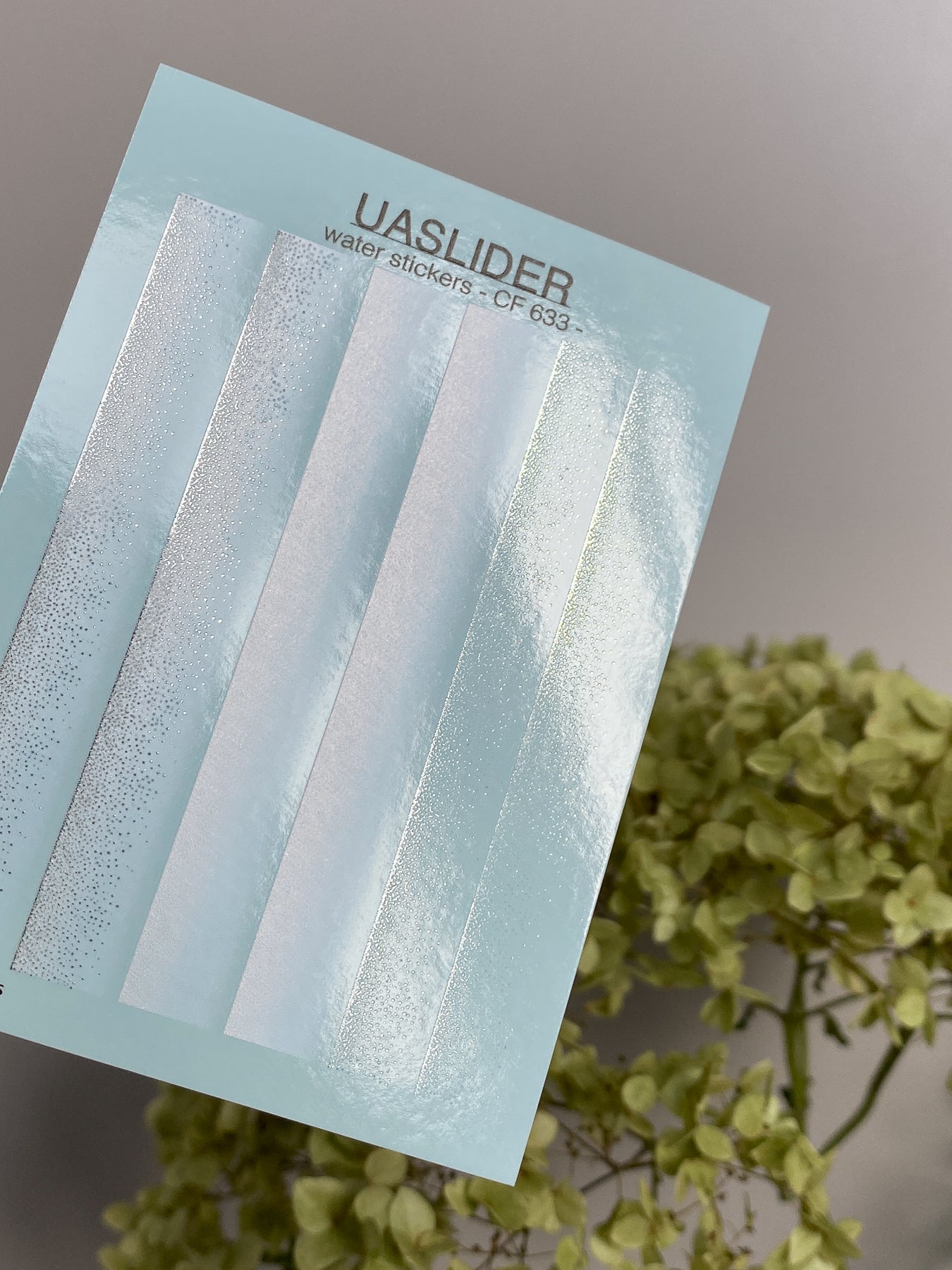 Nail Decal Stickers — Silver Foil Gradient Strips | CF-633 - UASLIDER