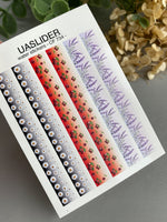 Nail Decal Strips — Daisies, Cherries & Lavender Gold Foil | CF-734 - UASLIDER