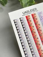Nail Decal Strips — Daisies, Cherries & Lavender Gold Foil | CF-734 - UASLIDER