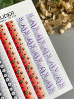 Nail Decal Strips — Daisies, Cherries & Lavender Gold Foil | CF-734 - UASLIDER