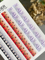 Nail Decal Strips — Daisies, Cherries & Lavender Gold Foil | CF-734 - UASLIDER