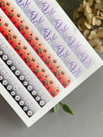 Nail Decal Strips — Daisies, Cherries & Lavender Gold Foil | CF-734 - UASLIDER