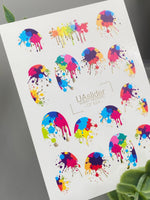 Nail Decals — Color Splash Paint Splatter & Gold Foil | CF-624 - UASLIDER