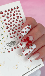Nail Water Decal NCg - 054 | Water Slide Nail Decals | Daisies, Cherries & French Tips - UASLIDER