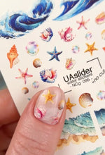 Nail Water Decal NCg - 095 | Water Slide Nail Decals Ocean Waves and Seashells | Beach Nail Art - UASLIDER