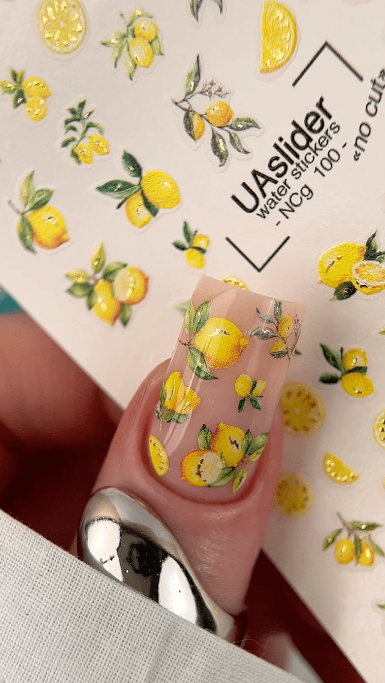 Nail Water Decal NCg - 100 | Water Slide Nail Decals Lemon Fruits | Citrus Nail Water Decals - UASLIDER