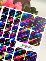 Neon Galaxy Pedicure Wraps — Colorful Shooting Stars | pw-302 - UASLIDER