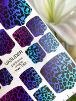 Neon Leopard Pedicure Nail Wraps — Purple & Blue Gradient Animal Print | MWC-062 - UASLIDER