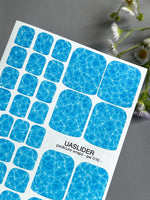 Ocean Water Pedicure Nail Wraps — Blue Pool Ripple Texture | PW-016 - UASLIDER