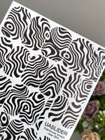 Op Art Wave Manicure Wraps — Black & White Swirls | mw-364 - UASLIDER