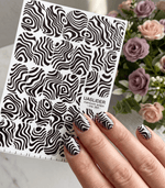 Op Art Wave Manicure Wraps — Black & White Swirls | mw-364 - UASLIDER