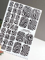 Optical Illusion Pedicure Wraps — Black & White Waves | pw-364 - UASLIDER