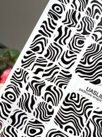 Optical Illusion Pedicure Wraps — Black & White Waves | pw-364 - UASLIDER